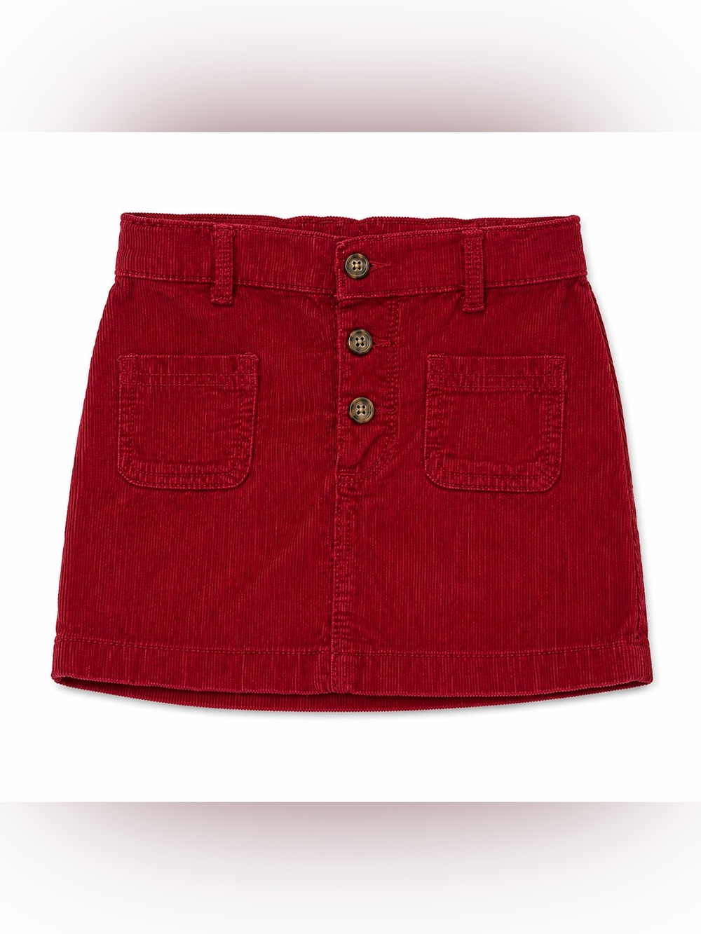 Carter’s Girls 4/4A Red Corduroy Skirt Adjustable Waist Button Front